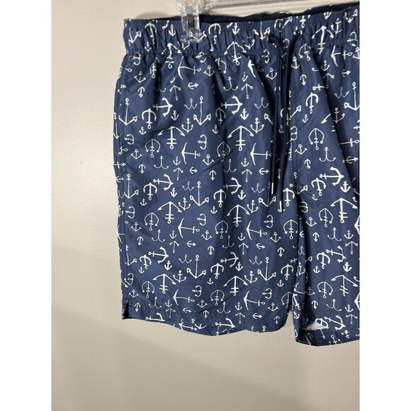 Lands End Men's Blue Anchor Swim Trunks Size Large - Picture 8 of 11